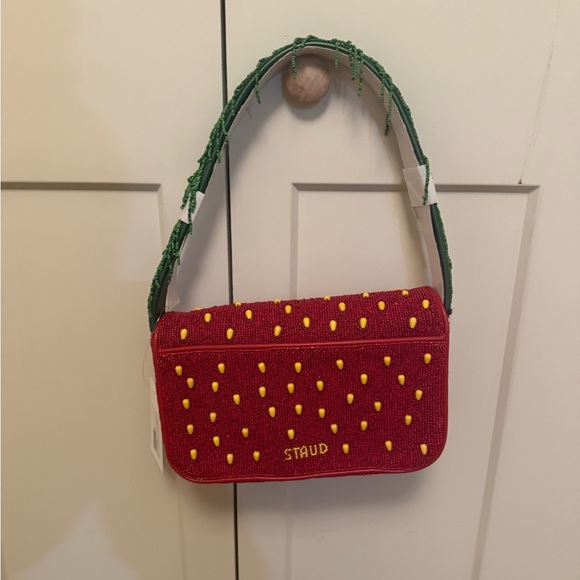 Staud Tommy Beaded Bag in Strawberry Dream - Picture 3 of 5
